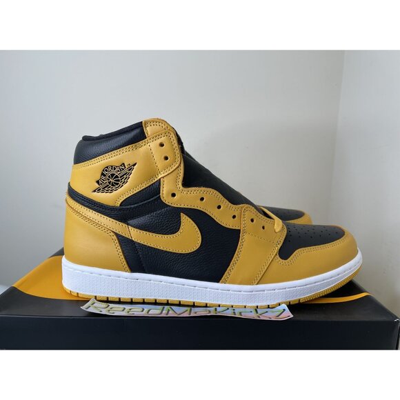 Jordan 1 Retro High OG Pollen Black Yellow Mens Sizes 555088 701 - Picture 3 of 5